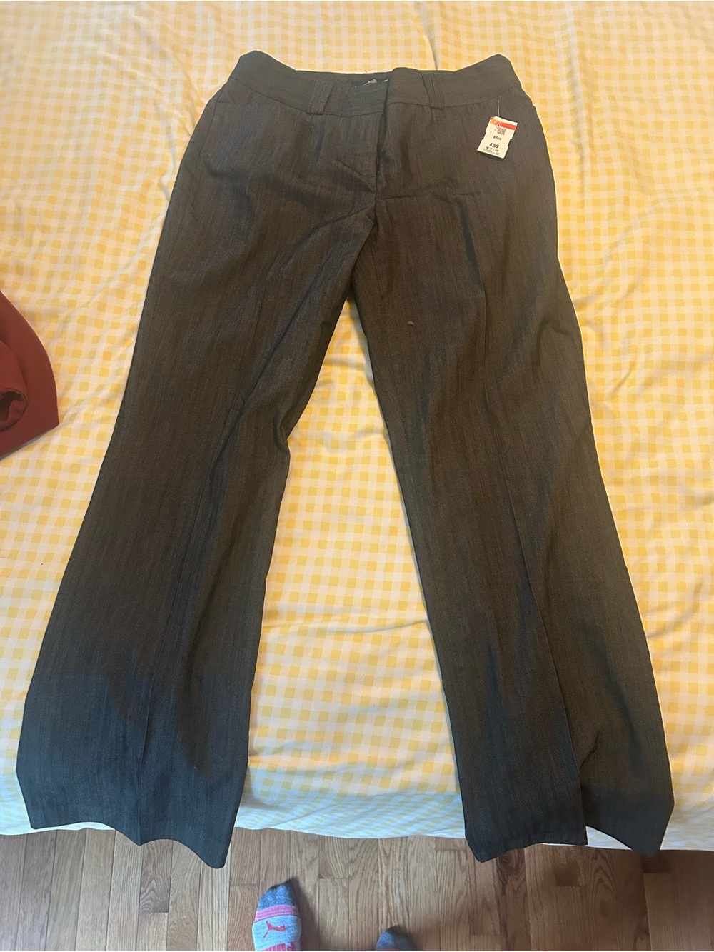 Willi Smith Charcoal Gray Kate Fit Wide-Leg Pants